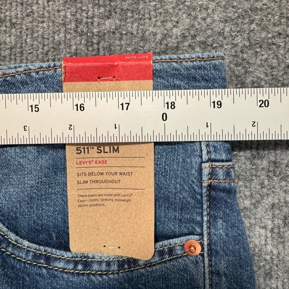 Levi's 511 Slim Jeans Levi's Ease Stretch Denim Blue‎ Jeans NWT 38x30